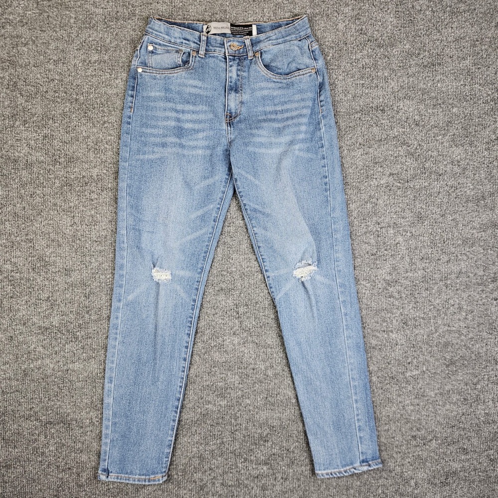 Levis SilverTab Mini Mom Jeans Girls Youth Sz 16‎ REG Medium Wash Denim Blue Y2K